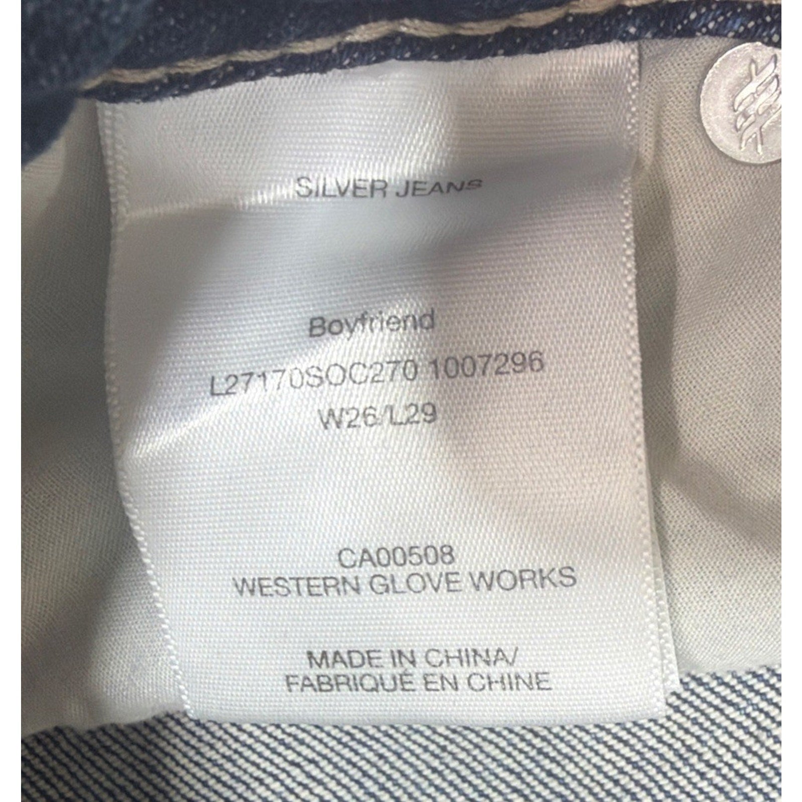 Silver Boyfriend Jeans Women's 26x29 stretch blue Denim mid rise