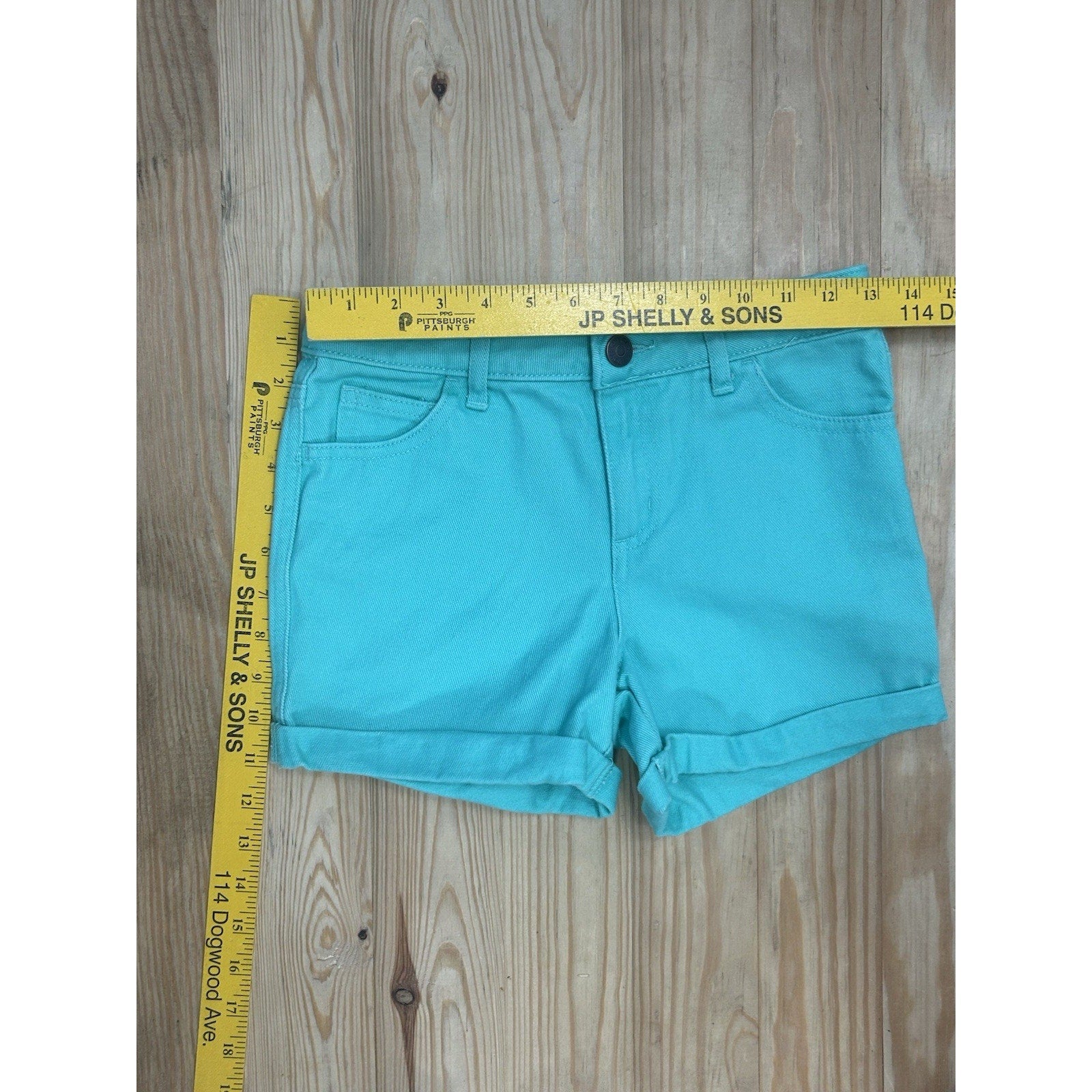 Womens CHEROKEE Cuffed Shorts Surf Green Sz L/G 10-12 Excellent