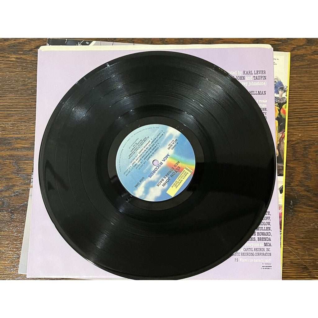 Elton John "Reg Strikes Back"1988 Vinyl MCA-6240 Gatefold Record LP Inner NM-/EX
