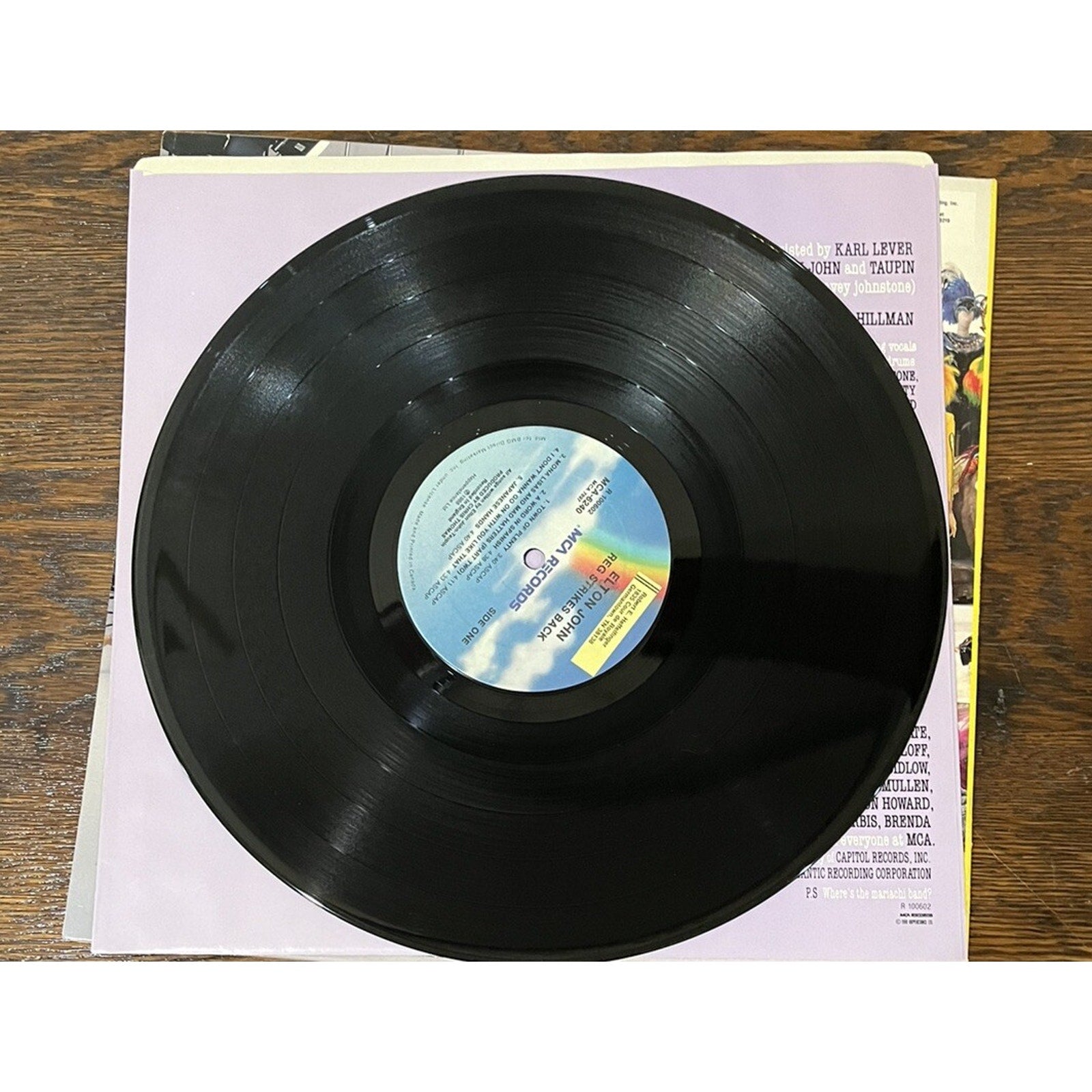 Elton John "Reg Strikes Back"1988 Vinyl MCA-6240 Gatefold Record LP Inner NM-/EX