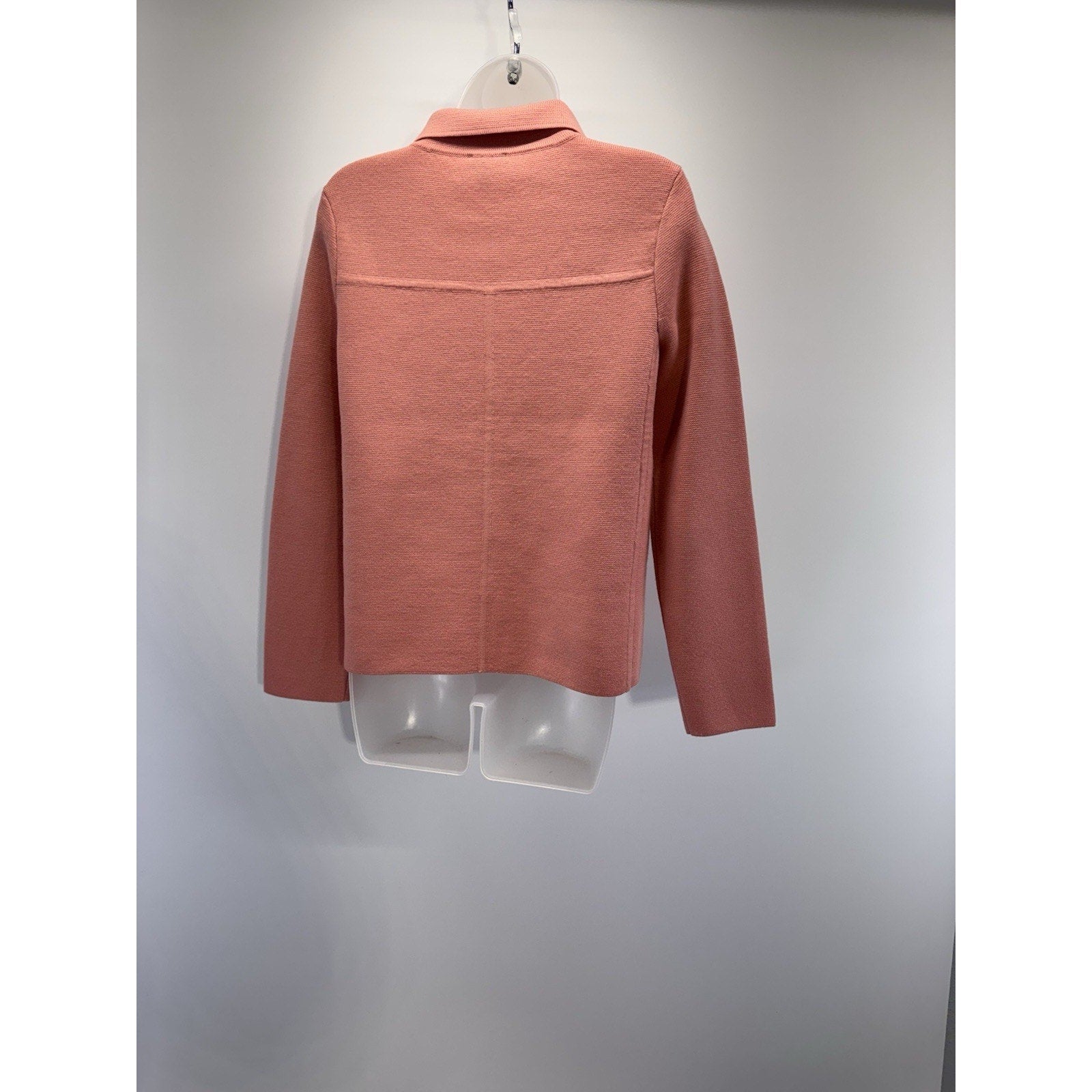 Talbots Sweater Jacket Orange Italian Merino Wool Women’s PM Button Up Coat