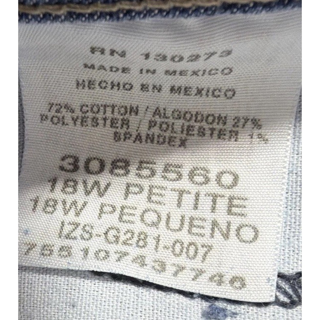NWT LEE CLASSIC FIT STRAIGHT LEG STRETCH POLY/COTTON JEANS SZ 18W Petite