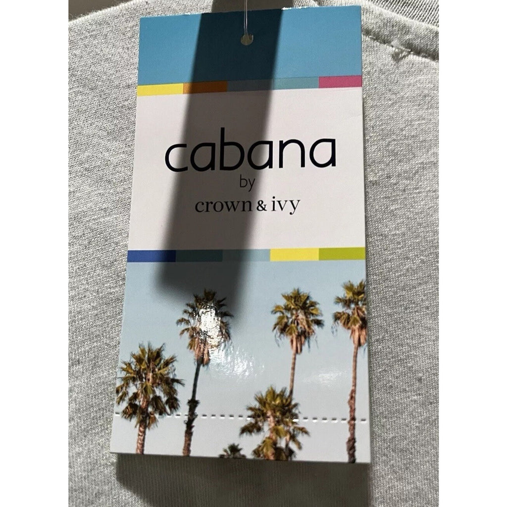 NWT Cabana By Crown & Ivy Gray Blue "Make It A Double" T-Shirt Unisex Size XXL