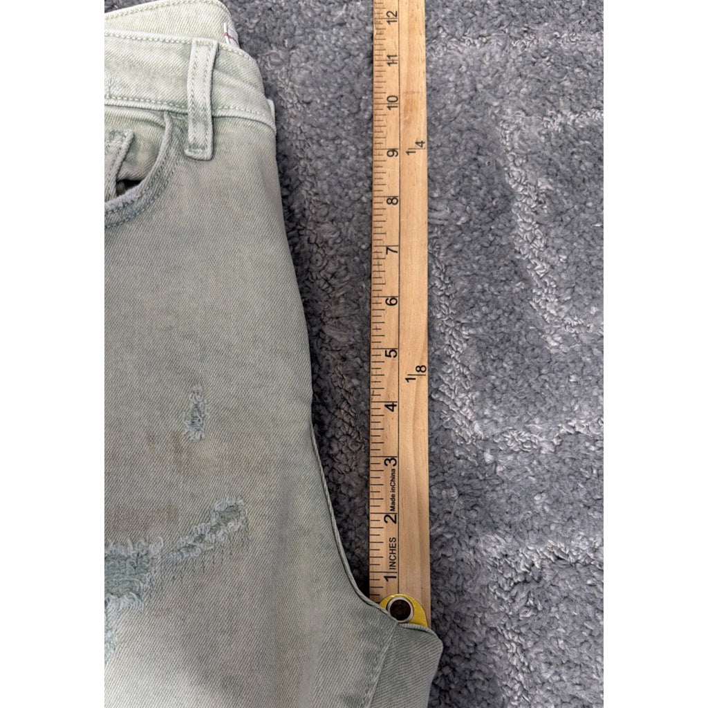 GUESS-Womens Jeans Ultimate Skinny Green Distressed Denim Size 27