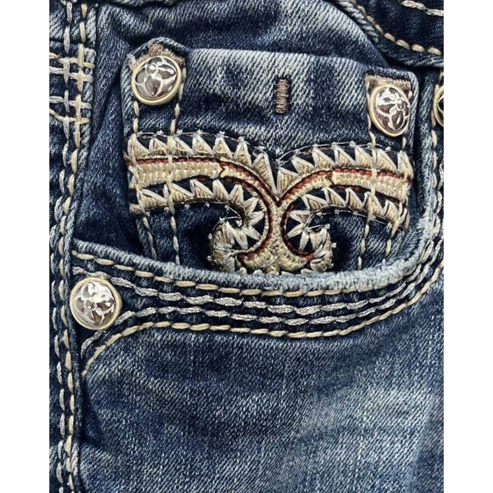 Rock Revival Betty Boot Jeans Sz 27 Embellished Rhinestone