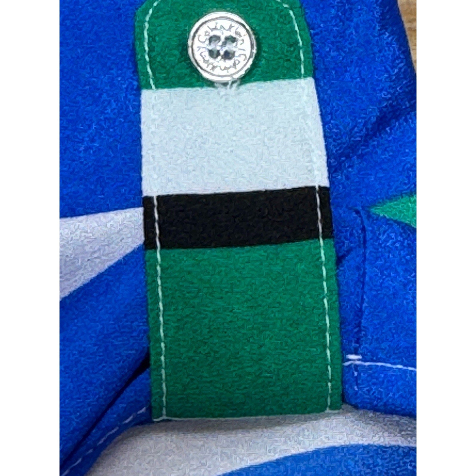 CALVIN KLEIN Blue Black Green Striped Blouse Women’s Size Large