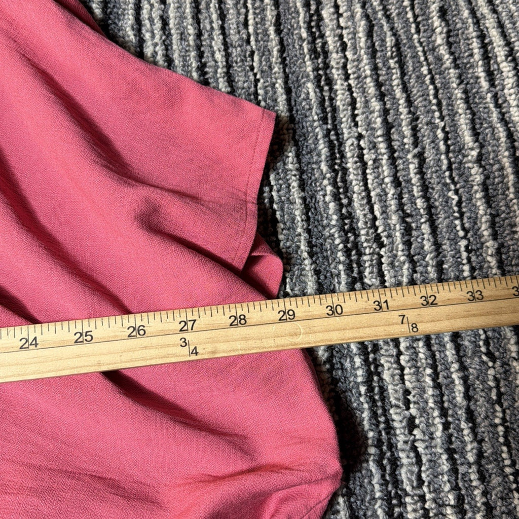 Nine West Plus Size 3X Textured V neck Pink wrap shirt blouse NWT