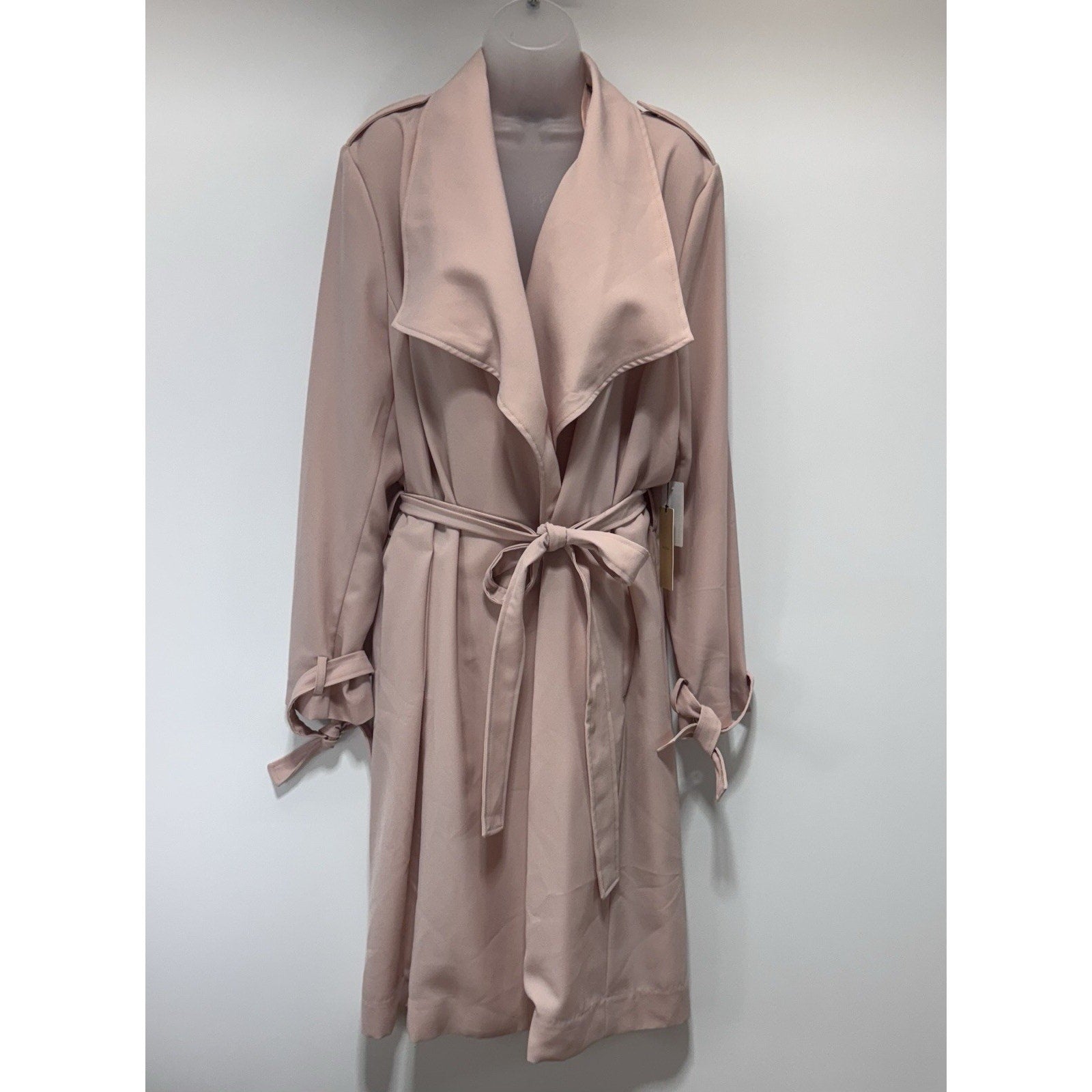 Halogen Drape Lapel Tie Waist Topper Coat Pink Smoke Women’s Size 3X NWT
