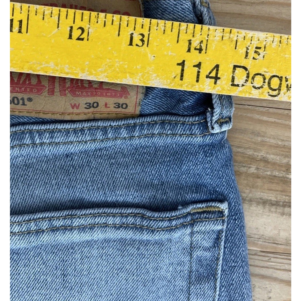 Levis 501 Original Fit Jeans Straight Leg Button Fly 30x30 Light Stonewash