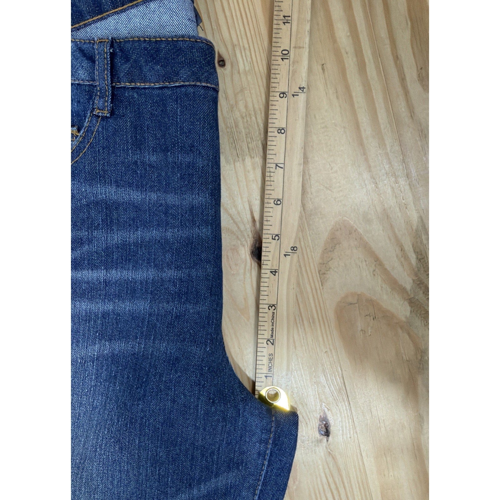 Metro Blues Women's 12 Blue Modern Bootcut Dark Wash Stretch Denim Jeans 33x31