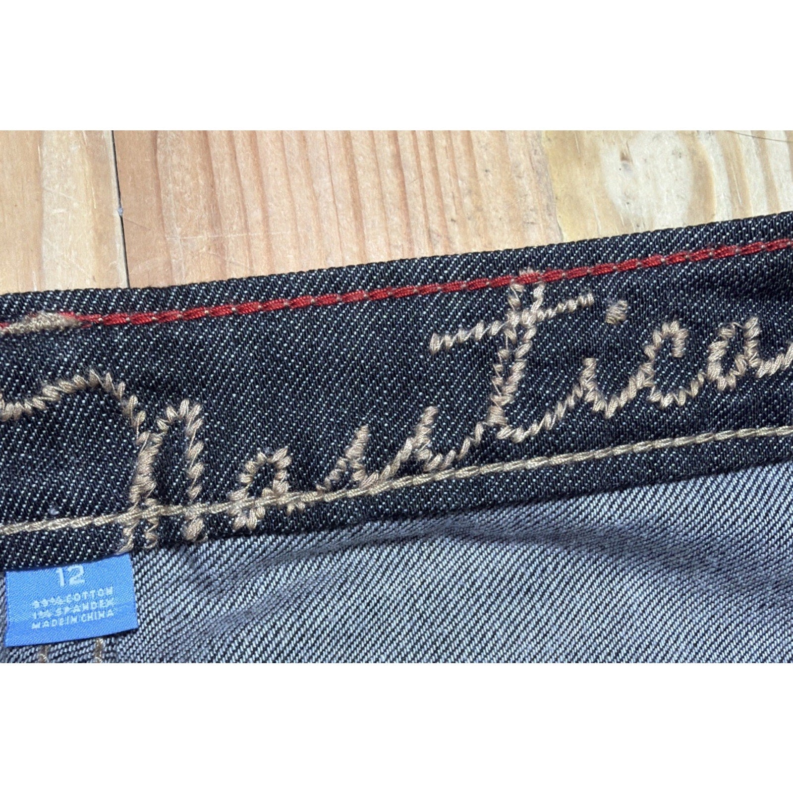 Nautica Wide Leg Ankle Jeans Womens Size 12 High Rise Dark Wash Stretch Flap