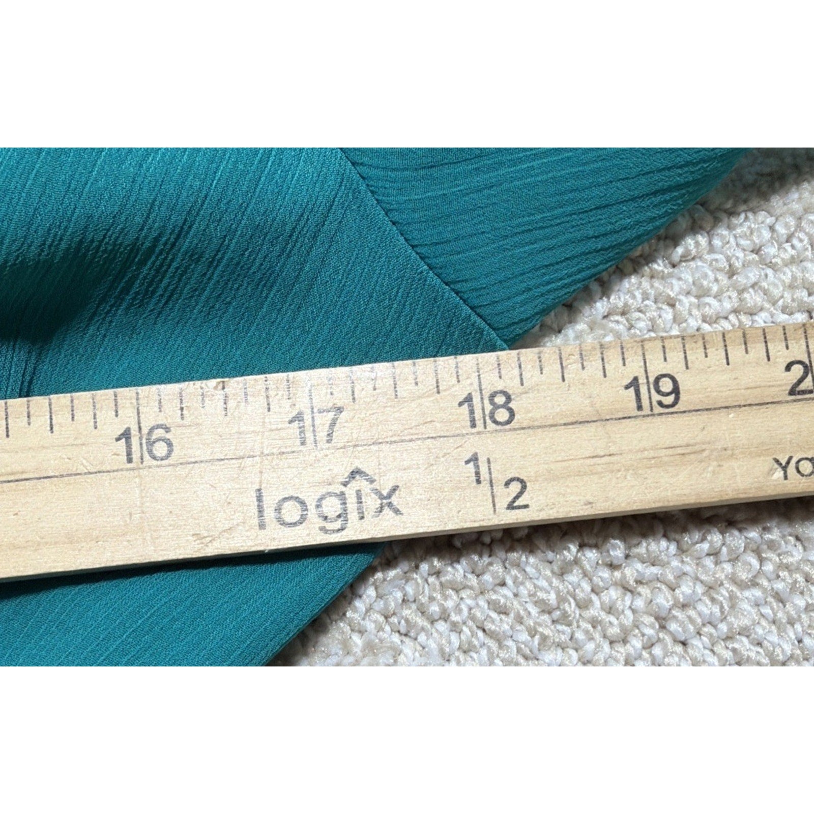 Express V-Neck Faux Wrap Tie Waist Top Size M Turquoise Green Sexy Statement