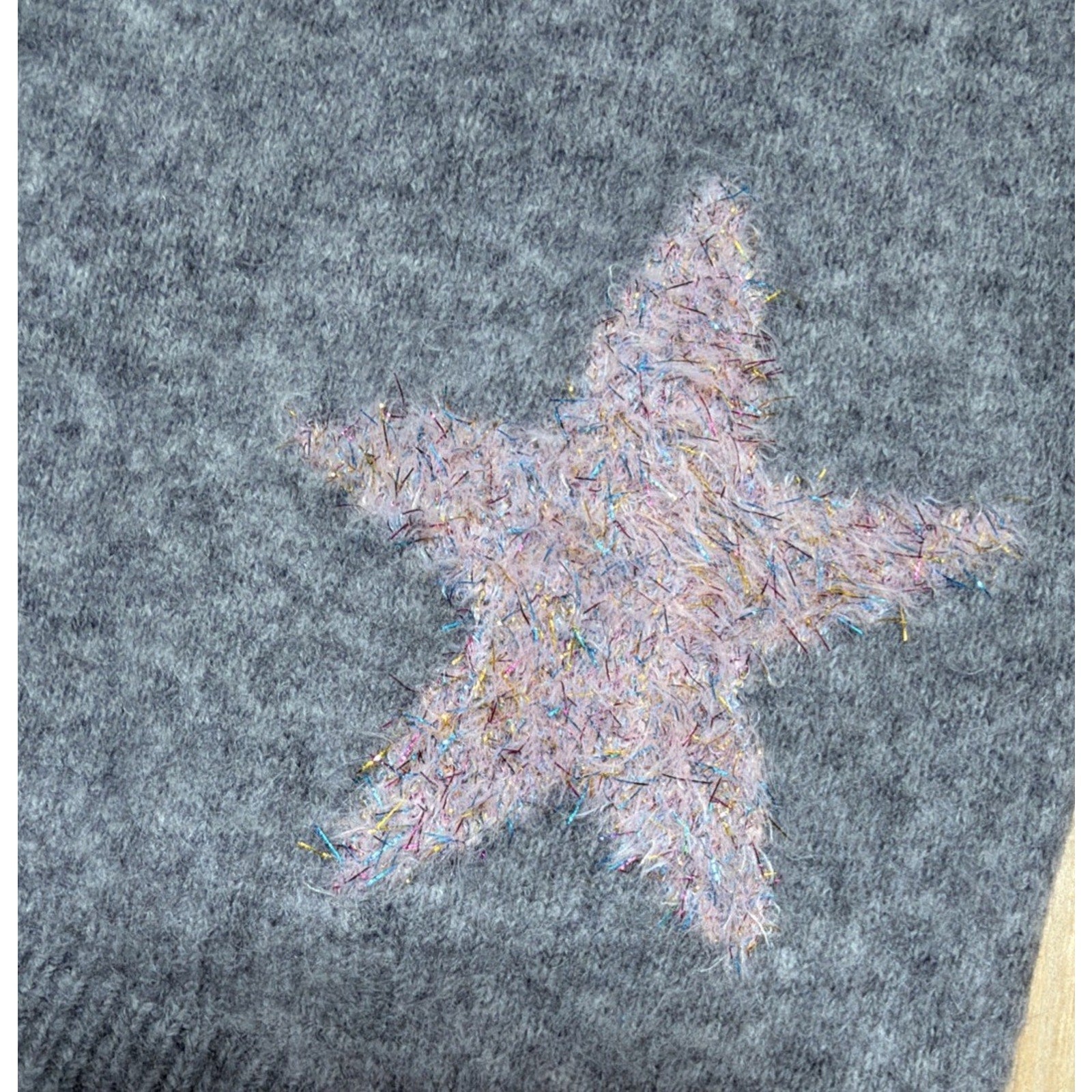 Lou & Grey for Loft Gray Shimmer Stars Women Super Soft Sweater Size XS