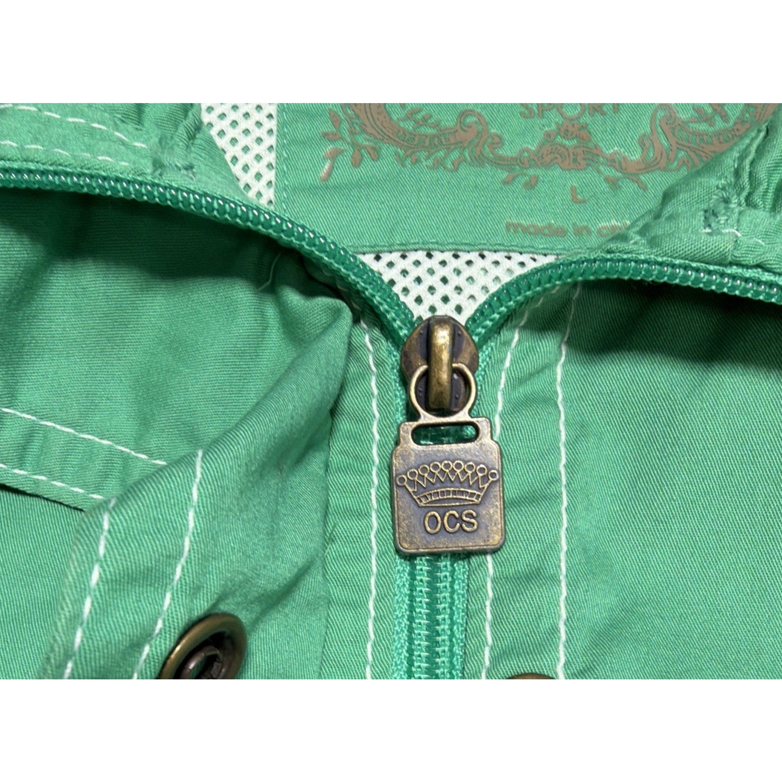 Oleg Cassini Sport Vintage Green Snap-Button Jacket Women's Size Large