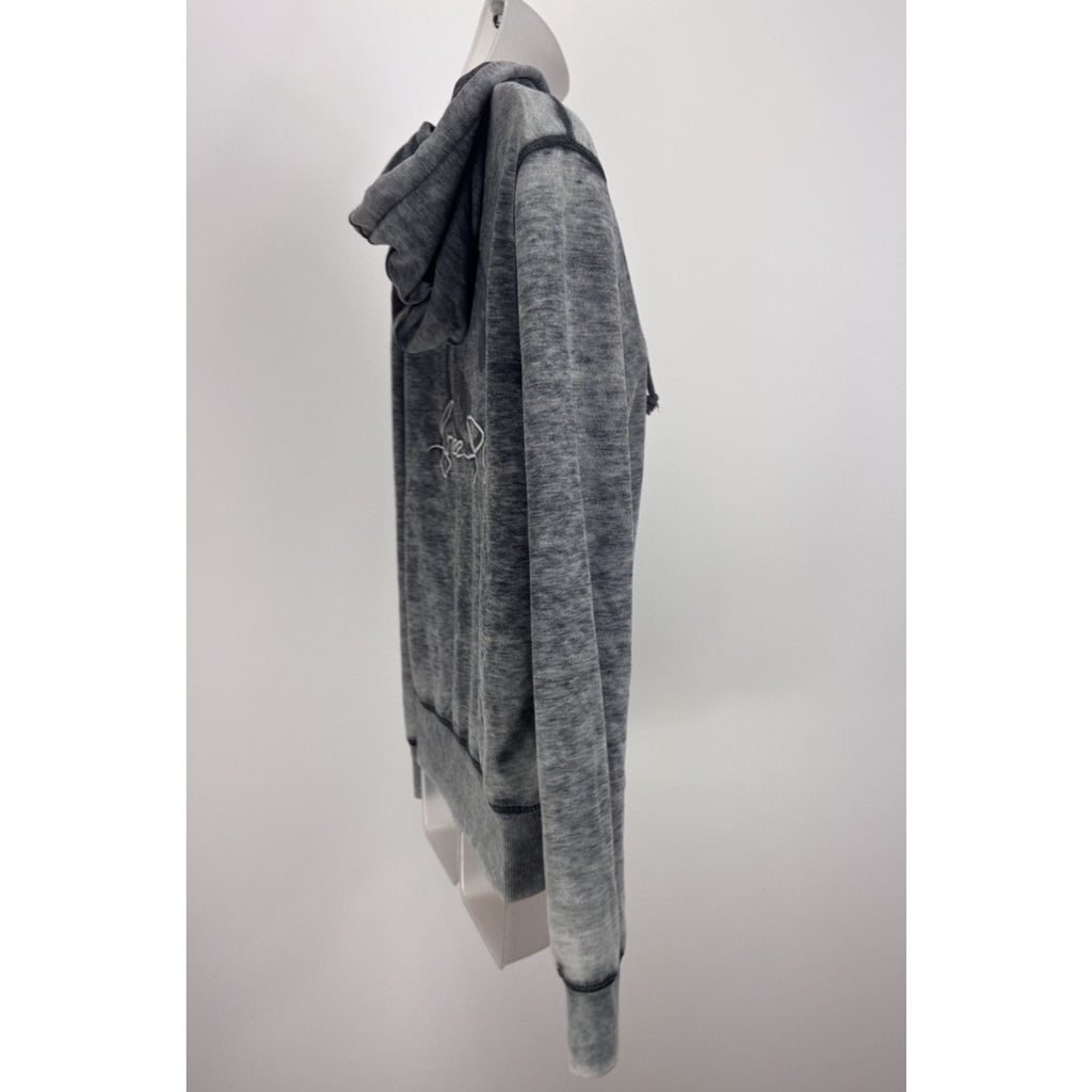 Free Planet Gray Mixed Logo Hoodie Sweatshirt Women’s Medium EUC