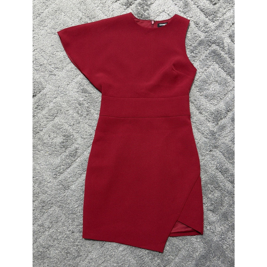 Express Womens Bodycon Red Short Sleeve Lined Dress Size 0