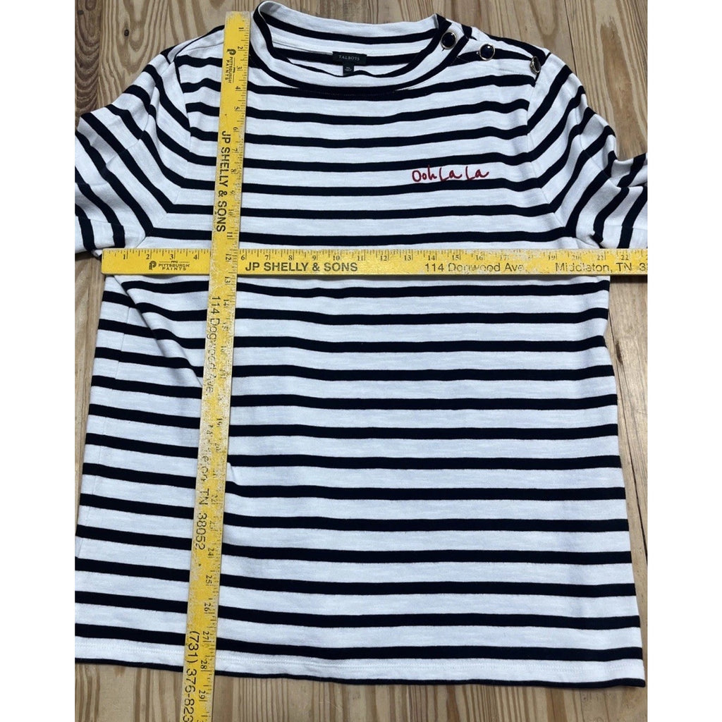 Talbots Top Womens XL Mock Neck Pullover Button Shoulder 3/4 sleeve Ooh LaLa