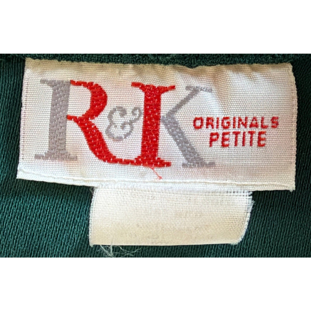 Vintage R&K ORIGINALS Button Up Short Sleeve Top Womens 14 Petite Stretch Office