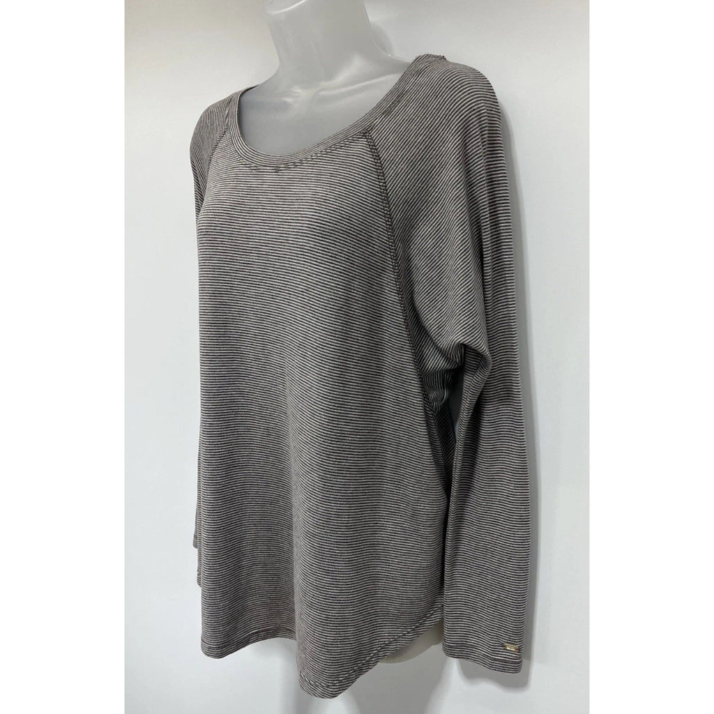 Tommy Hilfiger Sport Oversized Long Sleeve Gray Stripe Size Small
