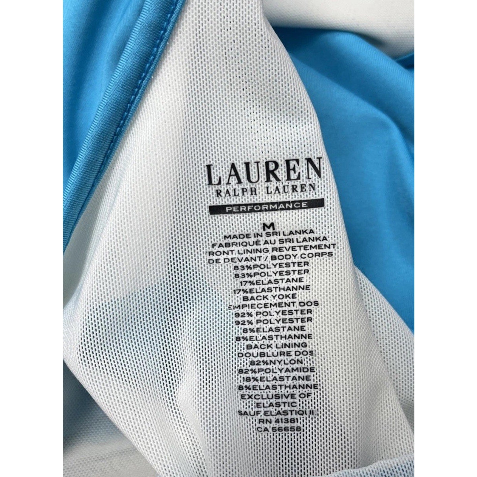 Lauren Ralph Lauren Performance Tank Top Womens M Blue Racerback Mesh
