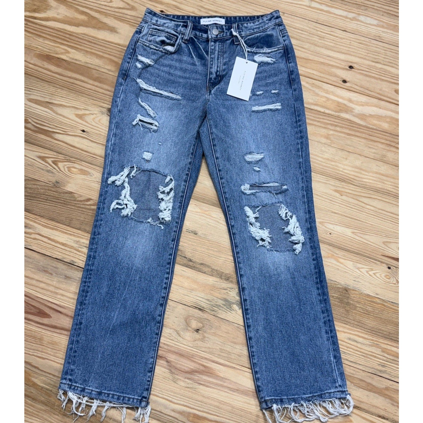 Flying Monkey Black Label Woman’s Size 26 New Tags 27.5” Inseam Blue Denim NWT
