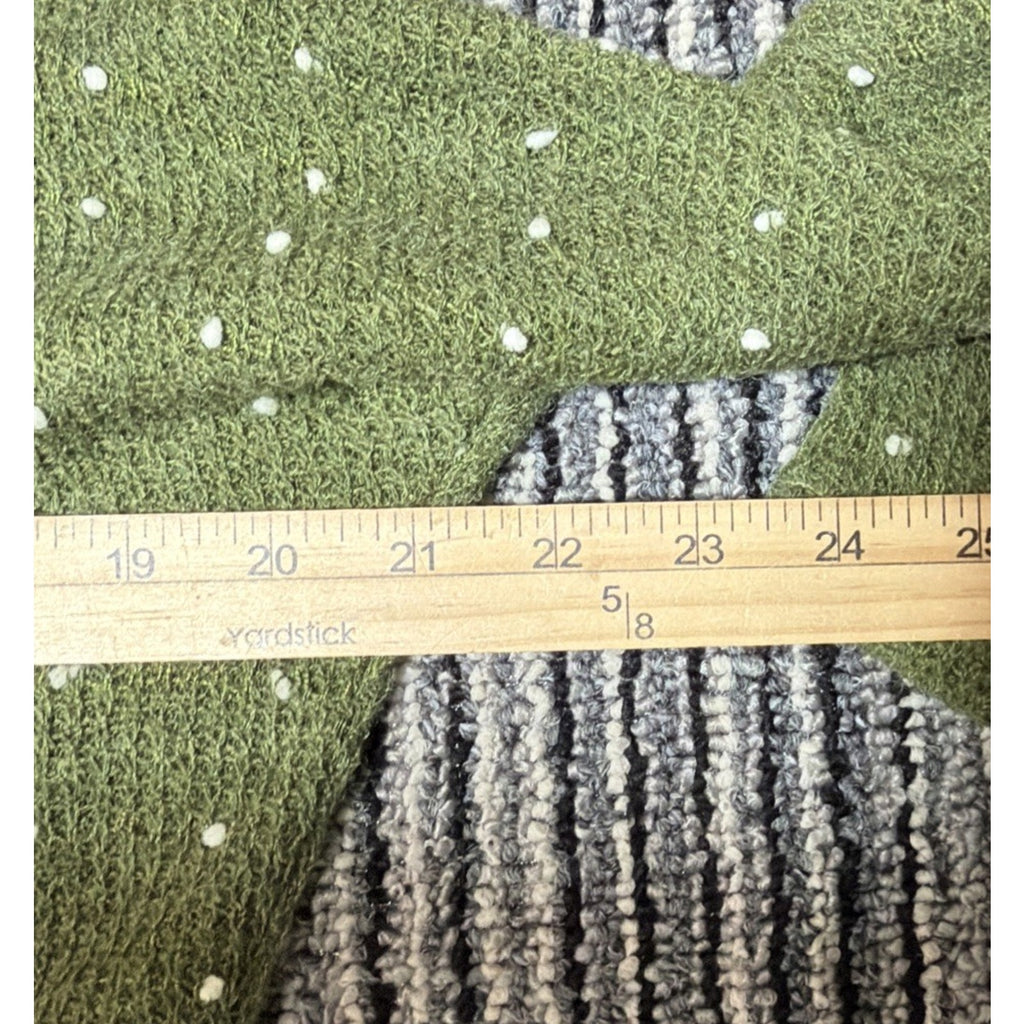 PPLA Swiss Dot Long Sleeve Sweater Size S Oversized Cropped Cozy Green