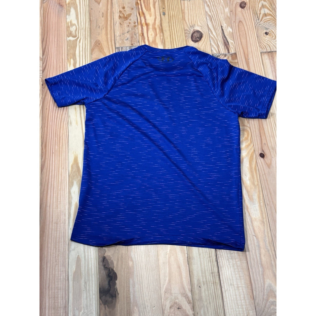 Under Armour Men's Adult Sz S T-Shirt Blue Tech Tee Loose Gym Run Athletic