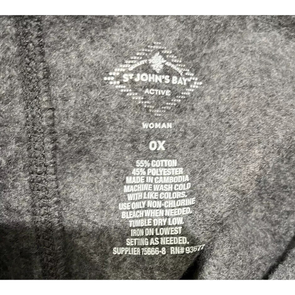 St. John's Bay Gray Lightweight Jacket Hoodie Full Zip Women's Size XL