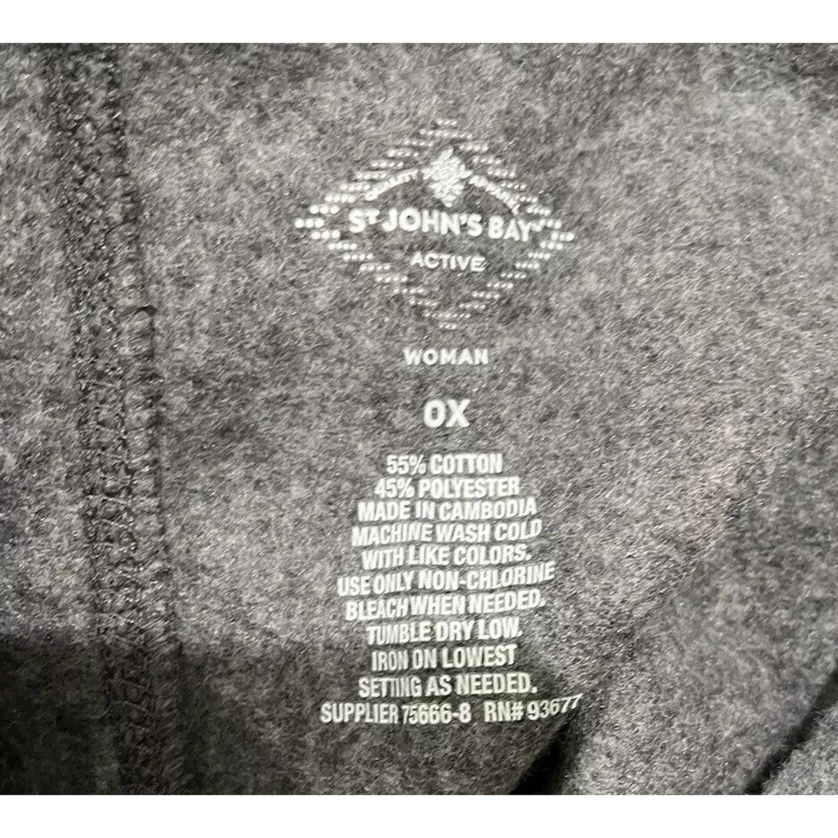 St. John's Bay Gray Lightweight Jacket Hoodie Full Zip Women's Size XL