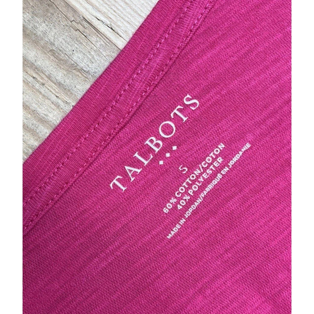 Talbots V-Neck Long Sleeve Top Women S Cotton Pink