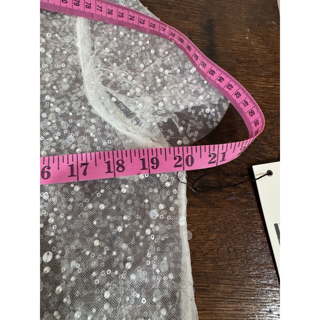 Haute Monde Young Contemporary Pearl Mesh Top Size Large