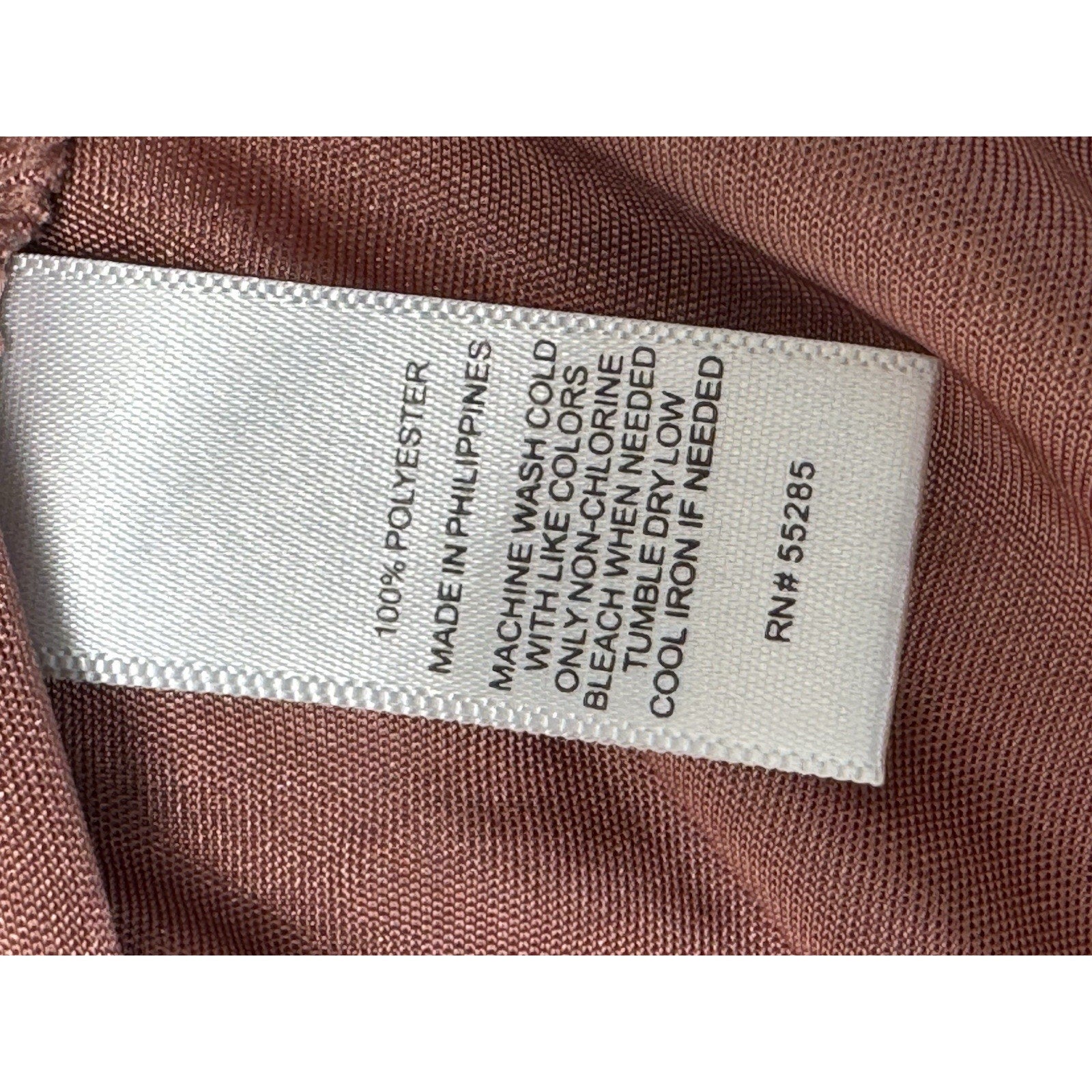 Express Blouse Ginger Pink Ruched Long Sleeve Silky Top shirt Women’s Size M