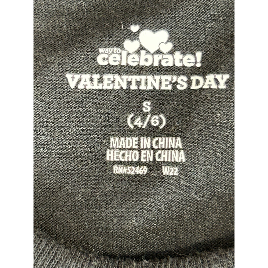 Celebrate! Valentine's Day Black Small - Polyester Short Sleeve Love Logo