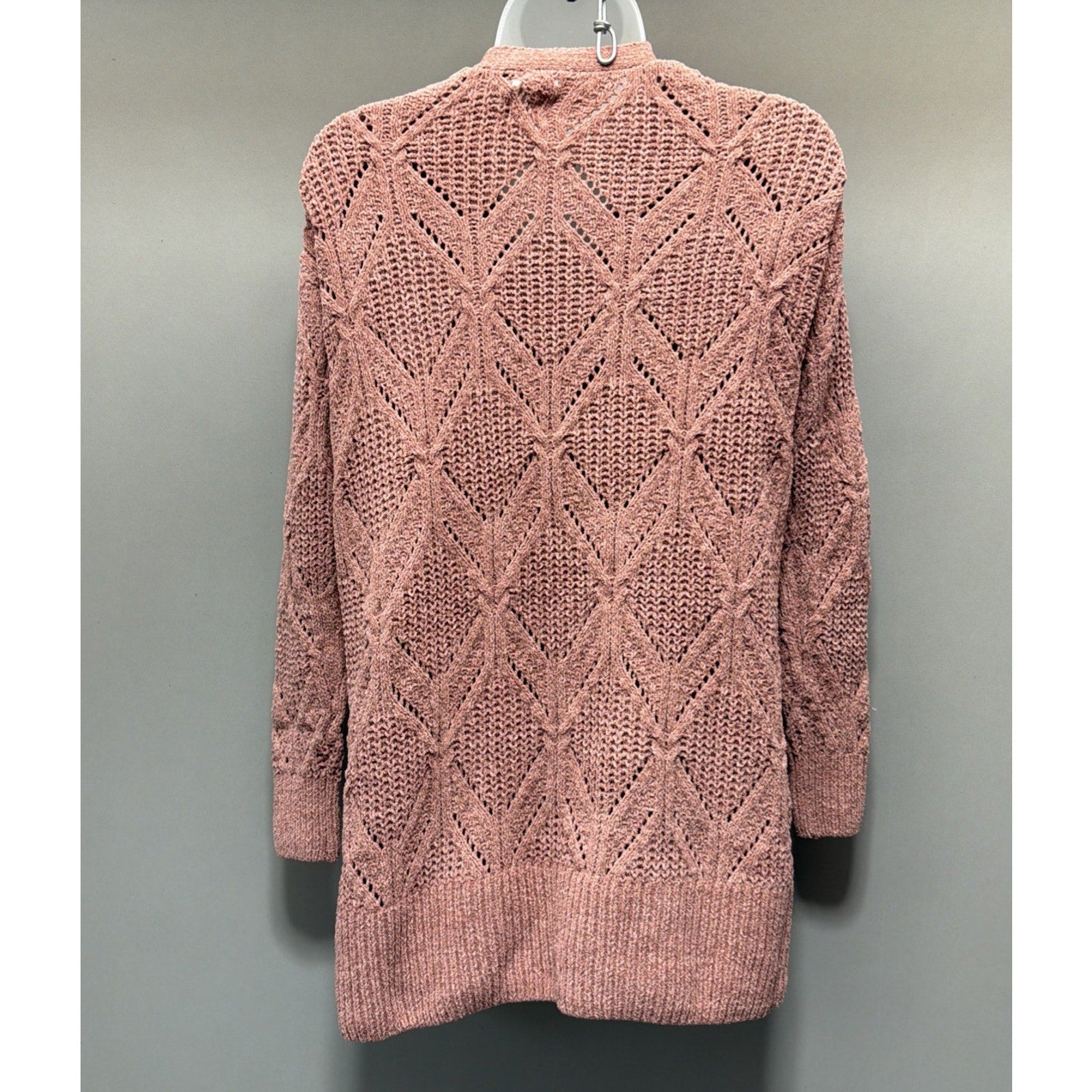 New Hippie Rose Sweater Womens XS Cardigan Open Mauve Boho Long Pockets L/S