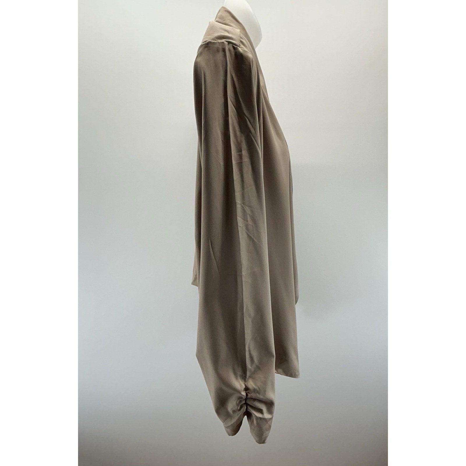 Zenobia Tan Blazer Jacket Womens Size2XL Open Front Ruched 3/4 Sleeve New W Tag