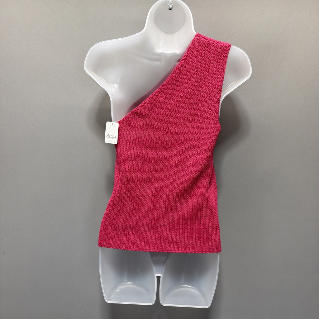 Free People Beach Condado Sweater Top Linen Blend Knit Tank Wild Rose Sz S NWT