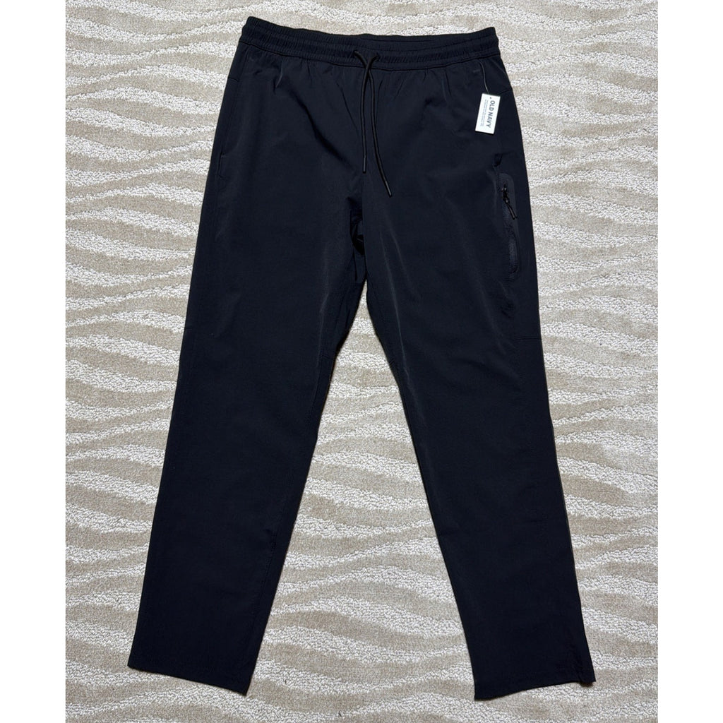 Old Navy Black Dynamic Tech Woven Taper Pants Men's M Quick Dry Zipper Pockets