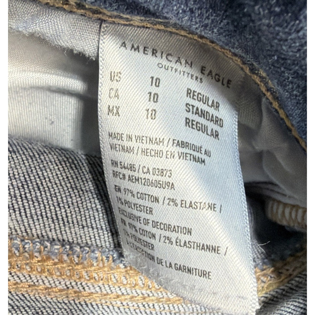 American Eagle Women's Jeans 10 Super Stretch Kick Boot Blue Denim