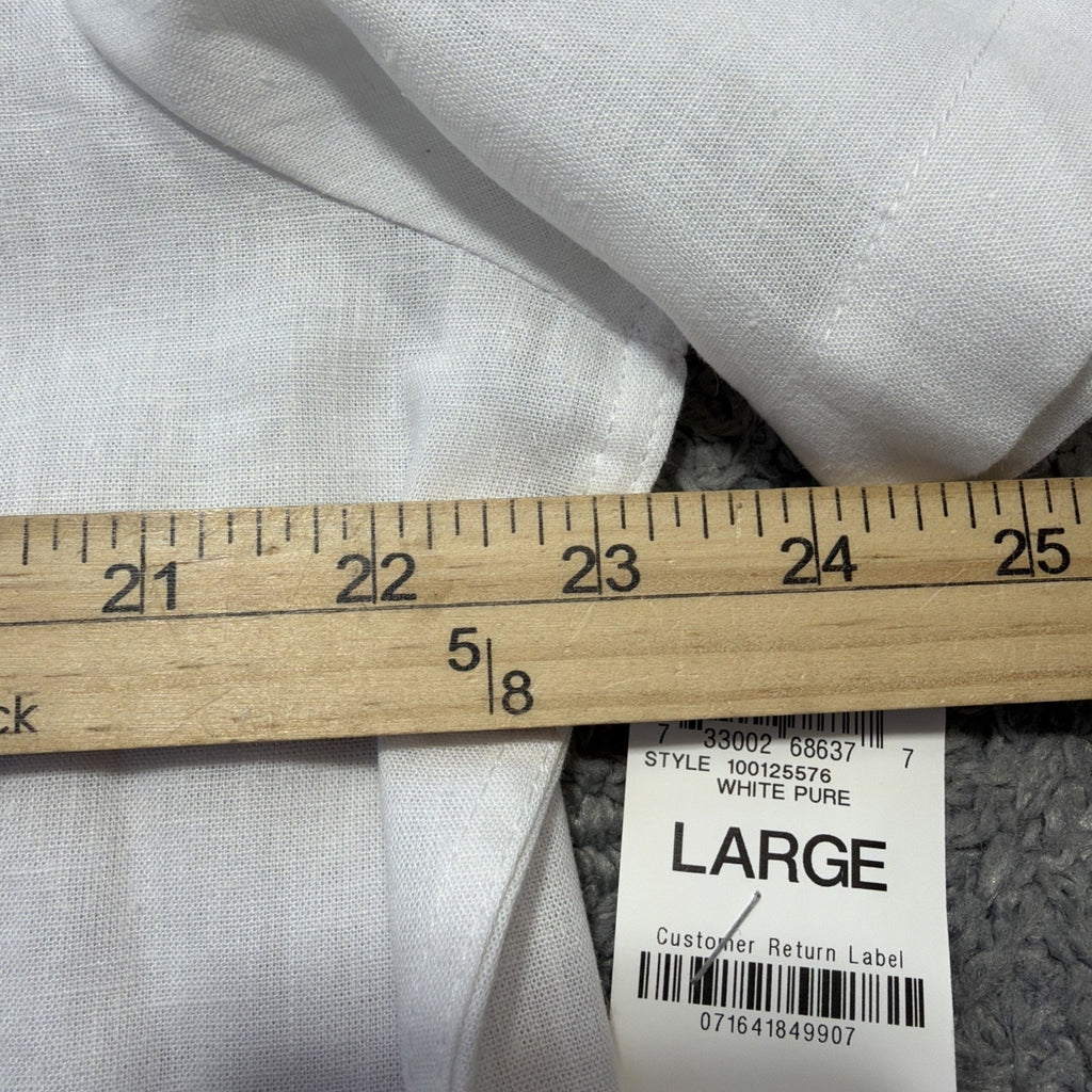 NWT INC International Concepts Men’s Linen Blend Shirt Large White Short Sleeve