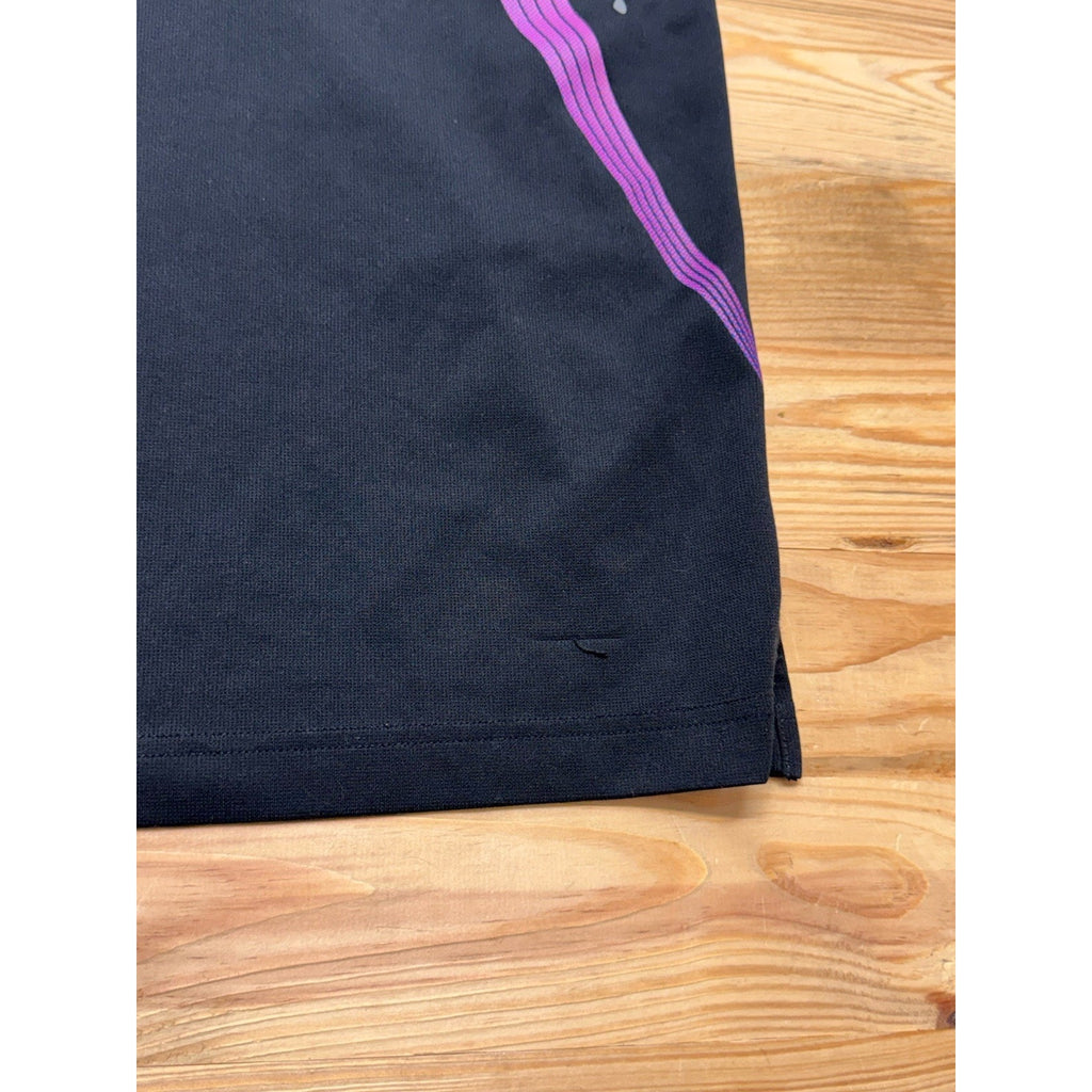 Grand Slam X Polo Shirt Men's Large Black with Gray Pink Geometric Pattern Golf