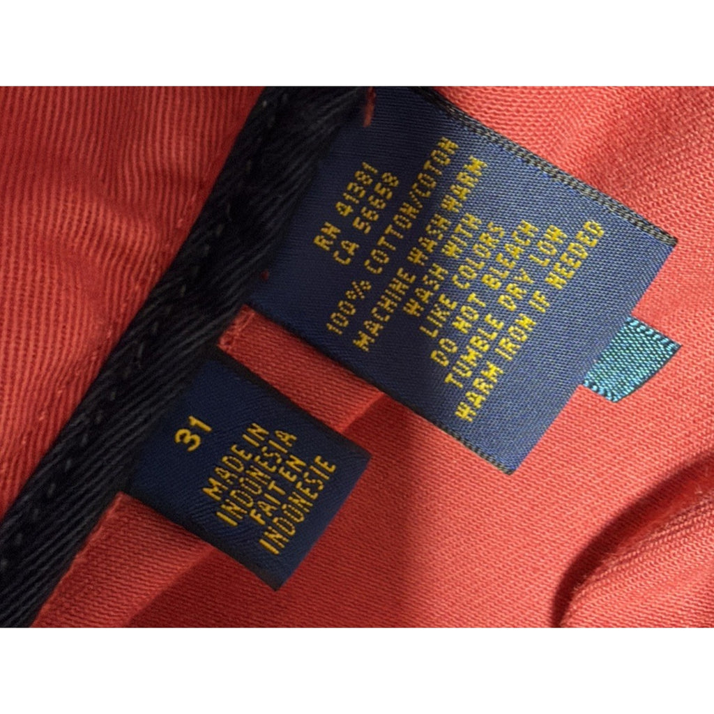 Polo Ralph Lauren Cargo Shorts Mens 31 Salmon Pink Classic Chino Outdoor Preppy