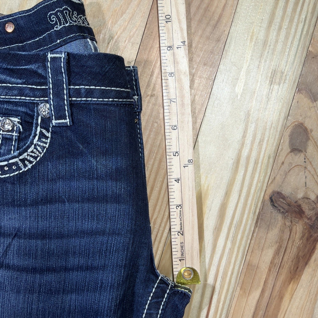 Miss Me Women's Thick Stitch Sequin Easy Boot Cut Jeans JE8035ER NWOT Size 29