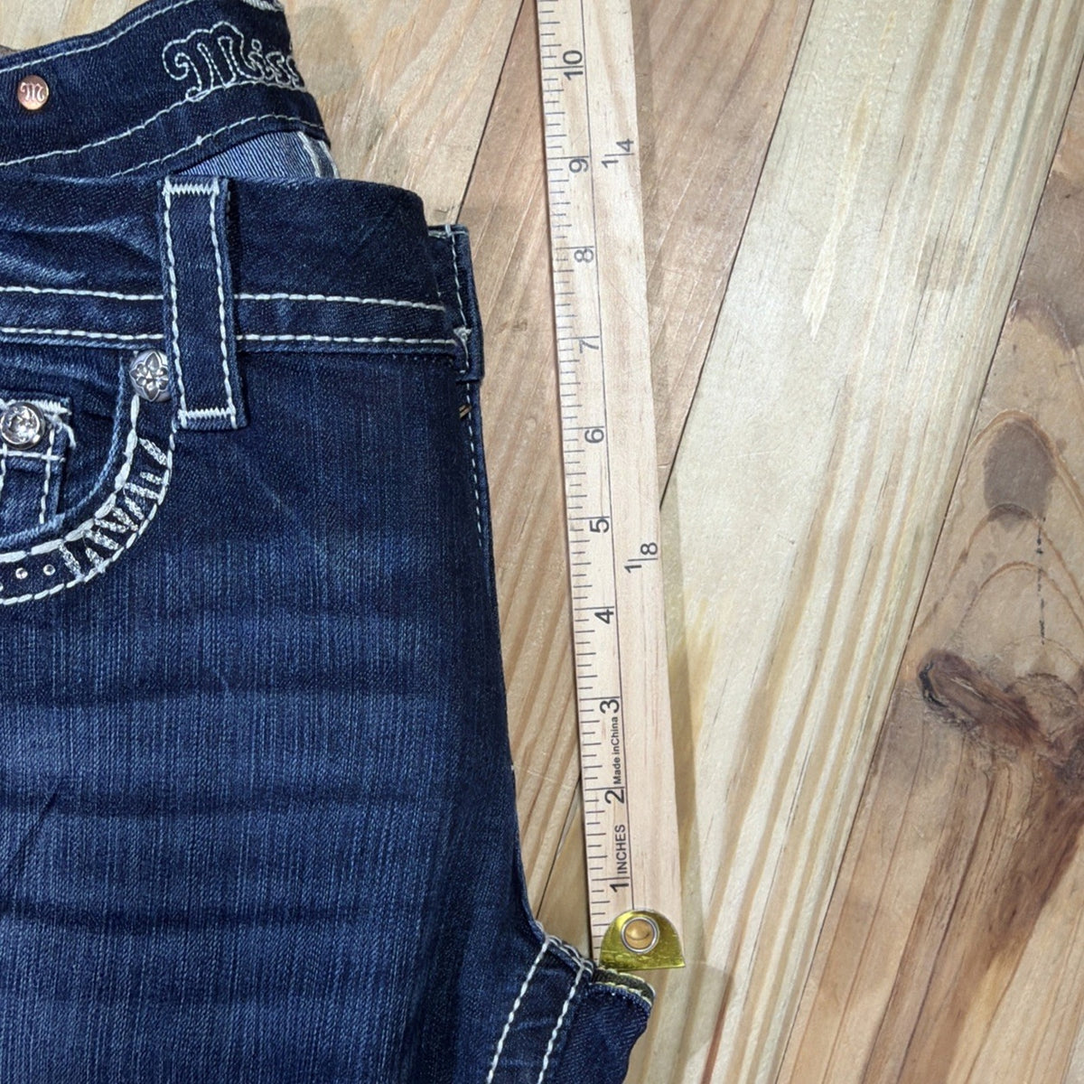Miss Me Women's Thick Stitch Sequin Easy Boot Cut Jeans JE8035ER NWOT Size 29