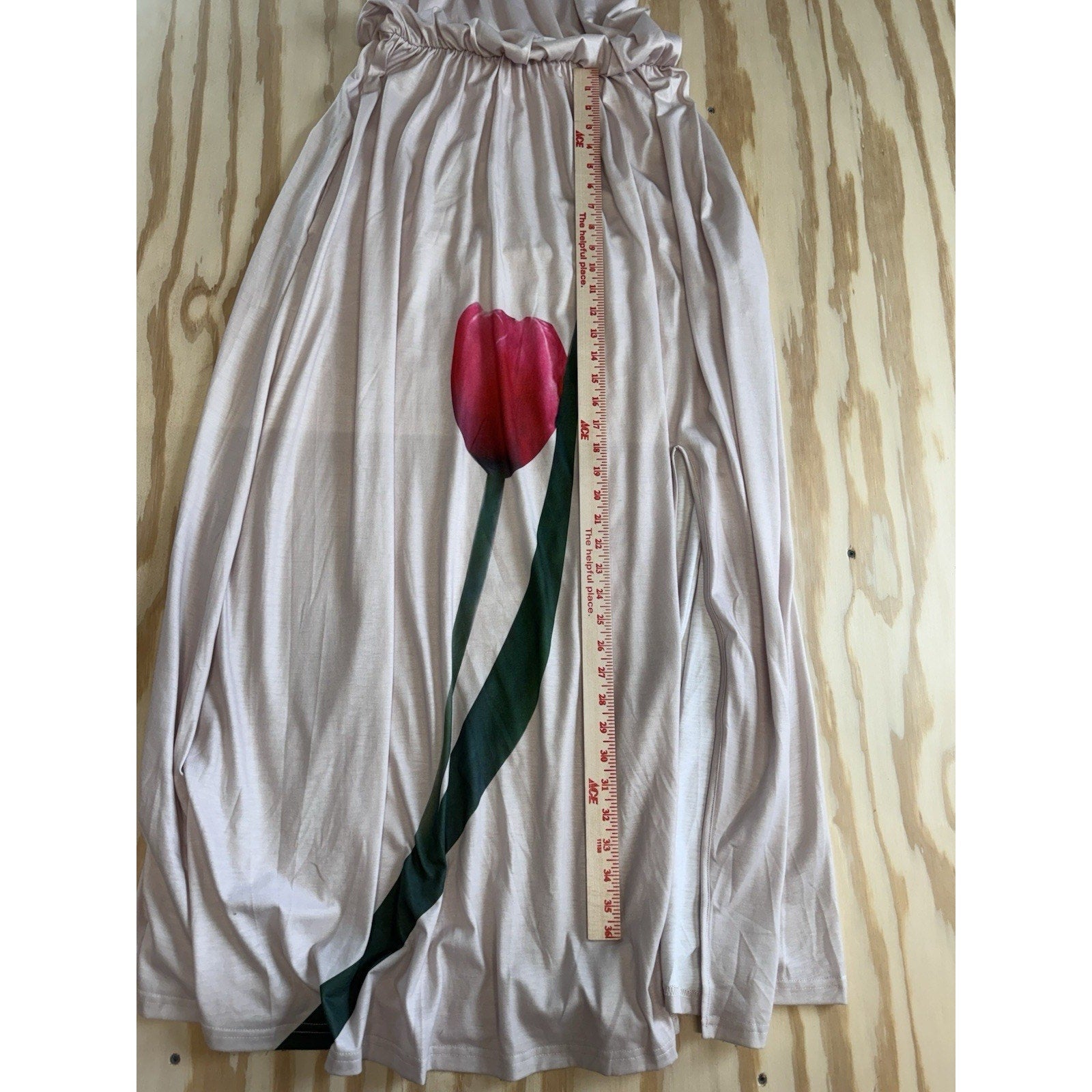 JustFashionNow Maxi Dress Womens Sleeveless Blush Pink Tulip Graphic Boho Casual