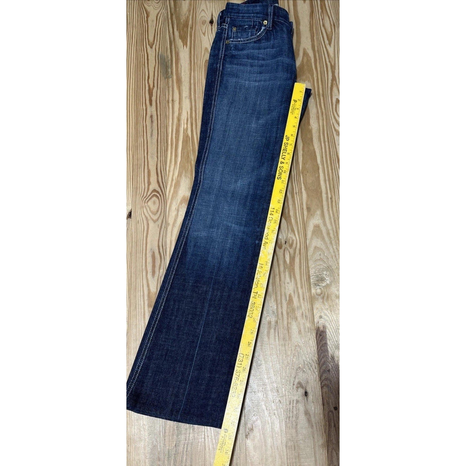 7 For All Man Kind Jeans Womens 27 Blue Denim Bootcut A Pocket Preppy