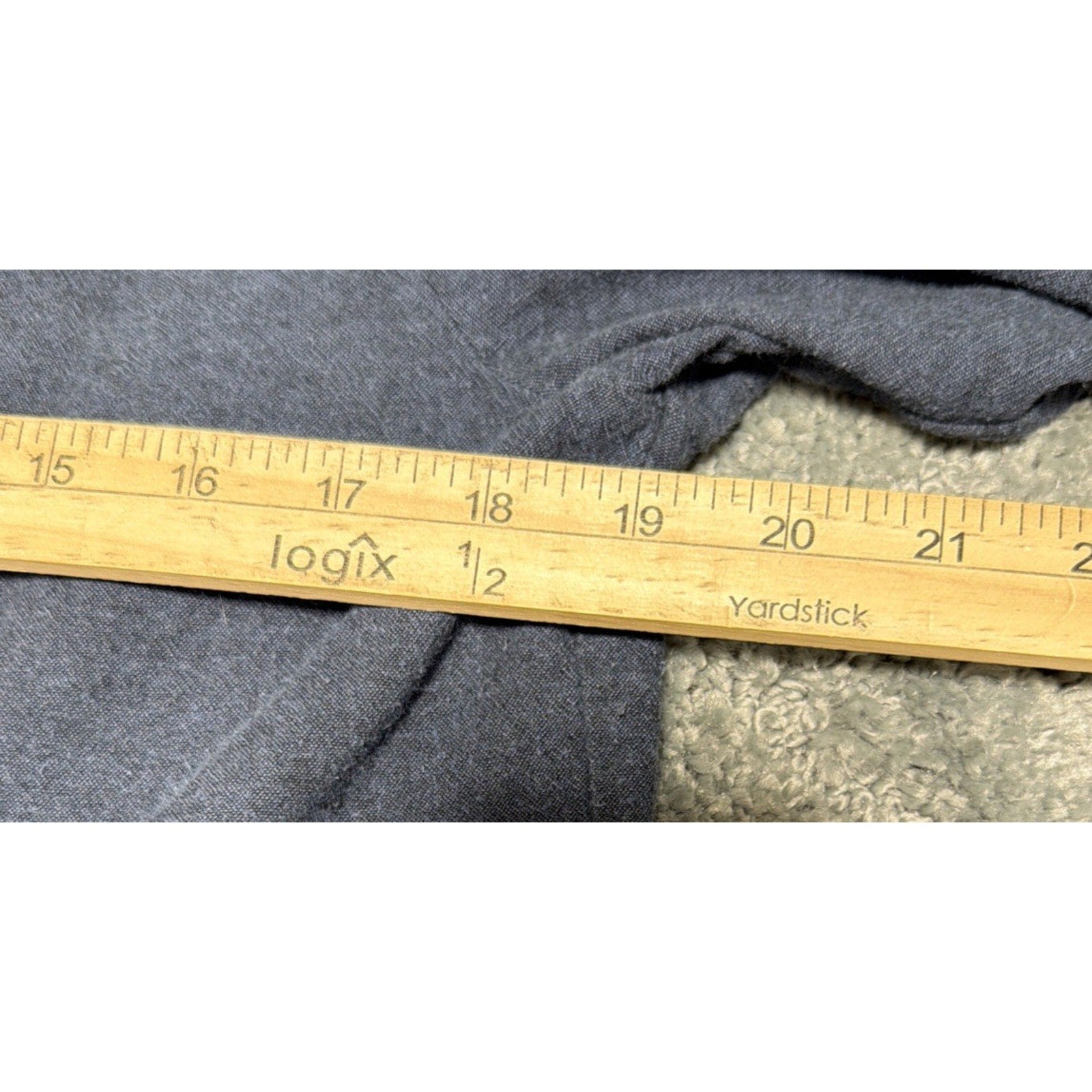 Simply Noelle Button Front 100% Cotton Blouse Tunic Women L/XL Roll Tab Blue