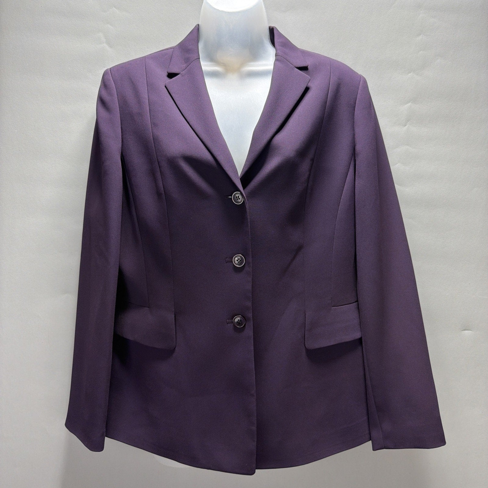 Vintage Sophisticates Petites Size 14P 3 Button Purple Blazer Jacket NWT