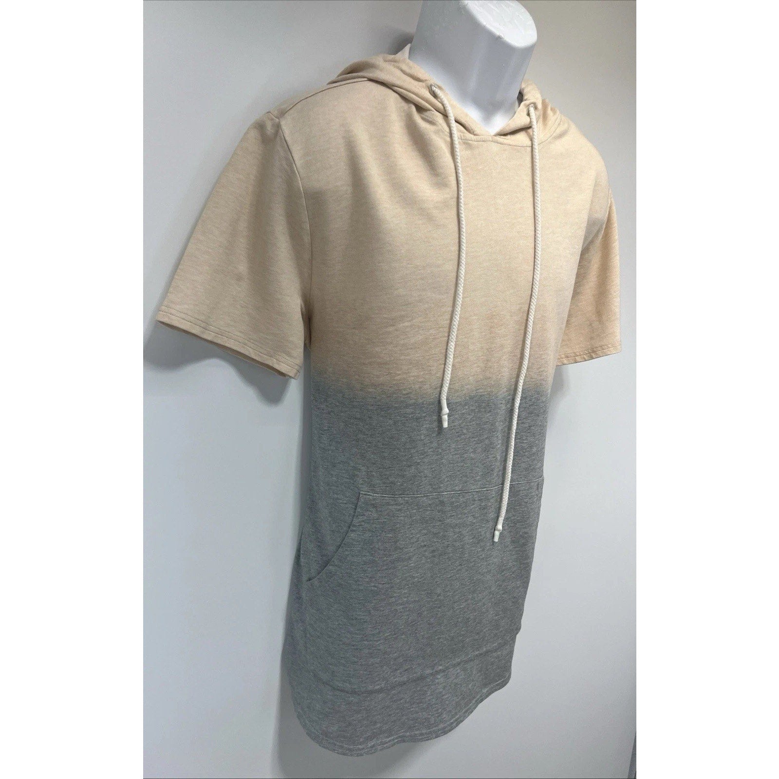 Carbon Mens Short Sleeve Sweatshirt Size S Small Hoodie Colorblock Excellent