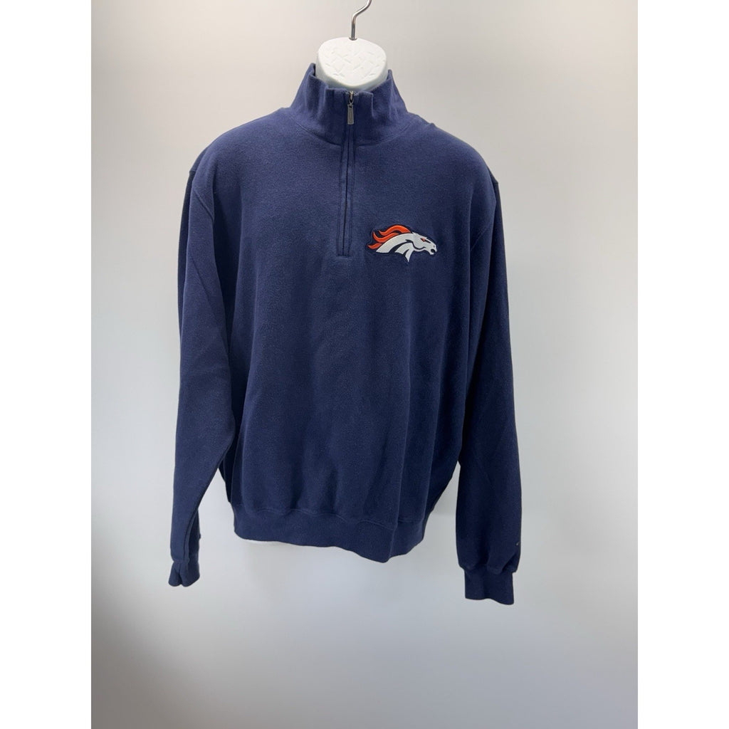 DENVER BRONCOS Carnoustie NFL Men’s X-Large Navy 1/4 Zip Pullover Sweatshirt