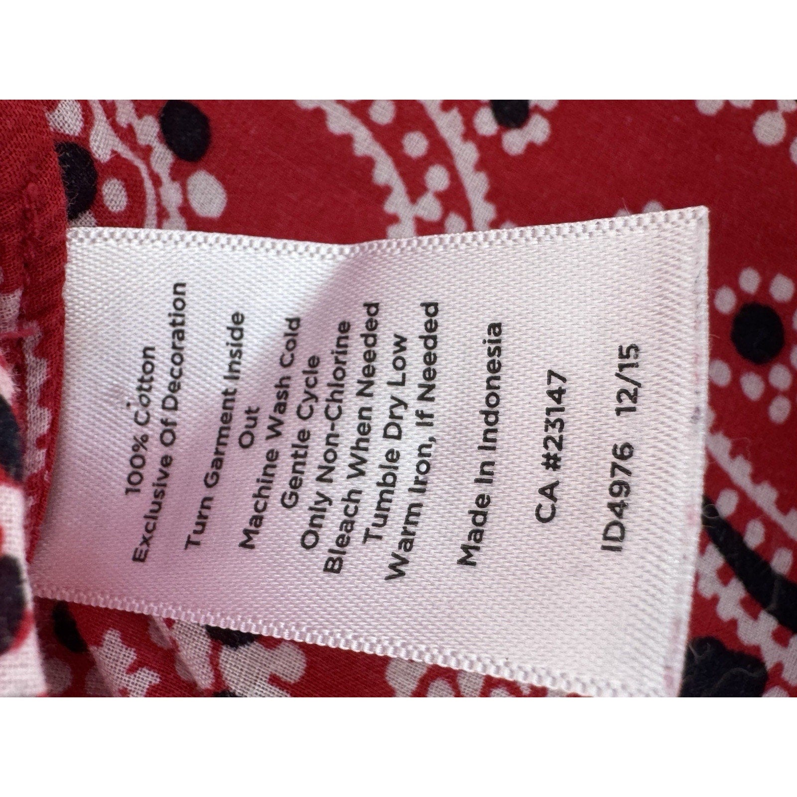 Talbots Red Top Boho Artsy Print Stretch Blouse Tie Front Handkerchief Blouse S